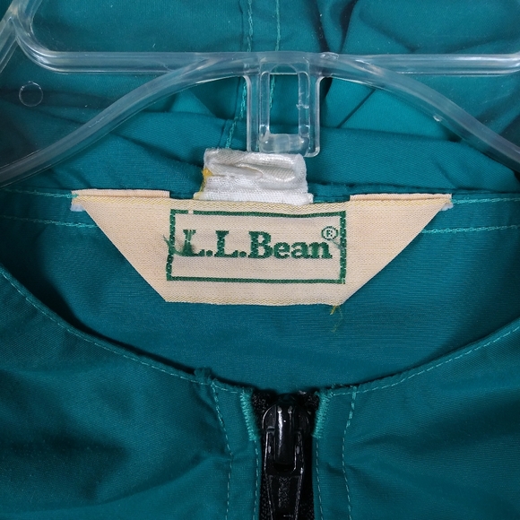 Vintage LL Bean Anorak 1/4 Zip Windbreaker Pullover Women's Size L Teal Green - Picture 5 of 7